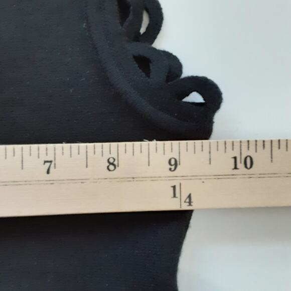 Milly Minis Eyelet Flare Dress Black Stretch Knit Toddler 2 Fit Flare Twirl NWT - Picture 8 of 11